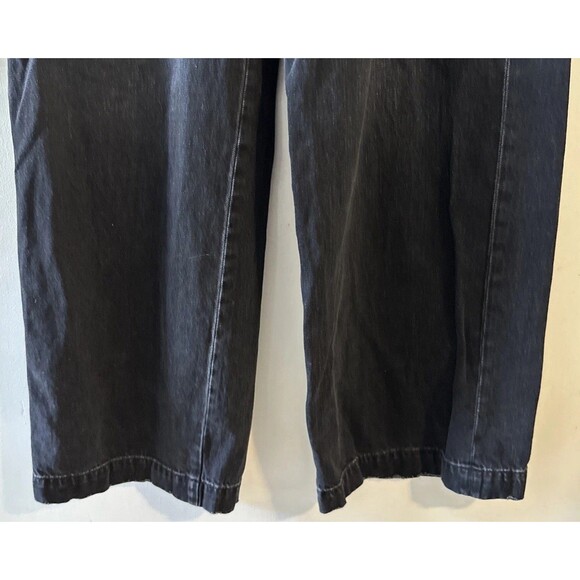 American Eagle Baggy Wide‎ Leg Jeans Womens 4 Black Bootcut Cargo Y2K Hi Rise - Picture 5 of 12